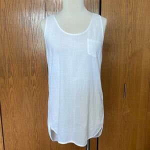 J. Crew White Cotton Long Tank Top/Mini Dress Size M